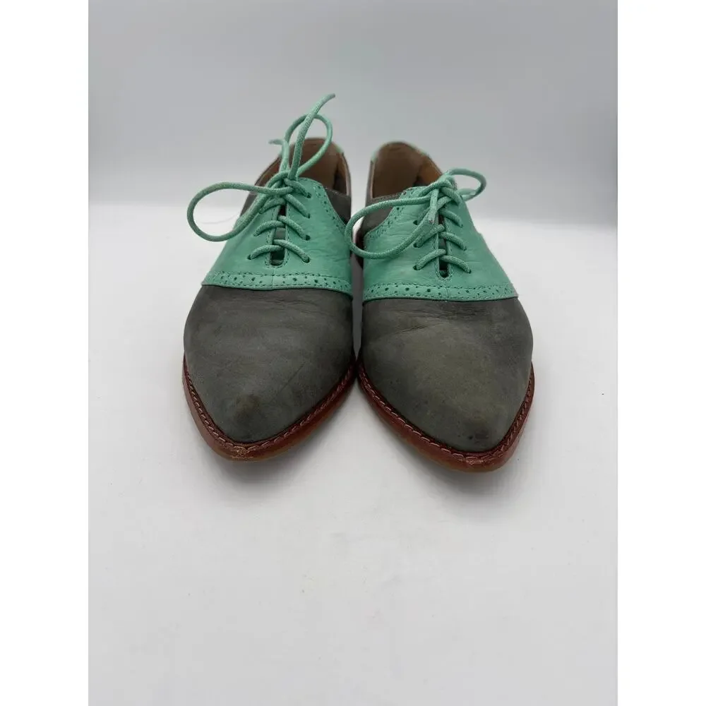 Women’s Frye Size 9 Teal & Stone Gray Leather Dance Shoes